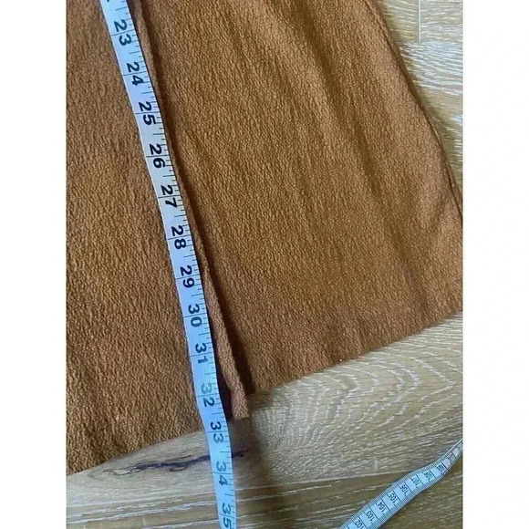 Madewell Texture And Thread Tie Faux Wrap Mini Dress Size XS Fall Spice Mustard - Picture 7 of 9